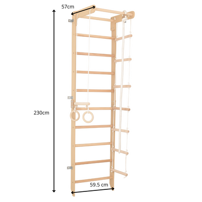 Drabinka gimnastyczna SPR B – Zestaw sportowy do ćwiczeń dla dzieci i dorosłych | Drabinka, lina, kółka gimnastyczne (SPR B)