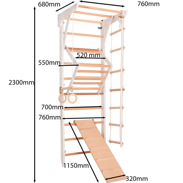 Drabinka wspinaczkowa do pokoju dla dzieci i dorosłych Kinder3 Biały