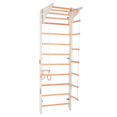 Drabinka gimnastyczna z poręczami i zdejmowanym drążkiem – model PRO 2, wzmocniona konstrukcja do treningu w domu