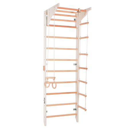 Drabinka gimnastyczna z poręczami i zdejmowanym drążkiem – model PRO 2, wzmocniona konstrukcja do treningu w domu