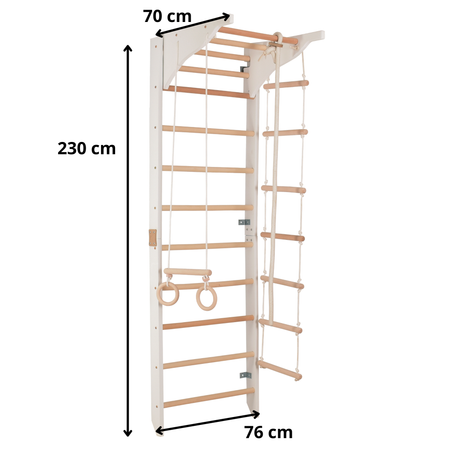 Drabinka gimnastyczna z poręczami i zdejmowanym drążkiem – model PRO 2, wzmocniona konstrukcja do treningu w domu