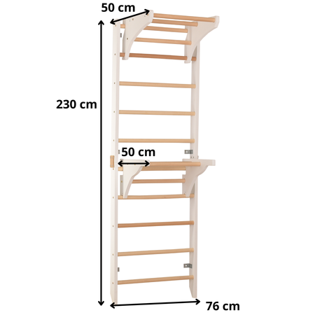 Drabinka gimnastyczna 2 drążki – wymiary i schemat montażu ściennego