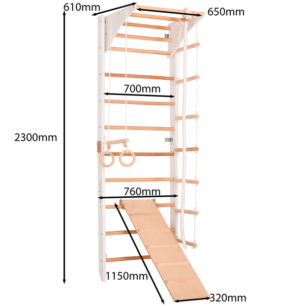 Drabinka gimnastyczna Kombi 3 Biały dla dzieci i dorosłych