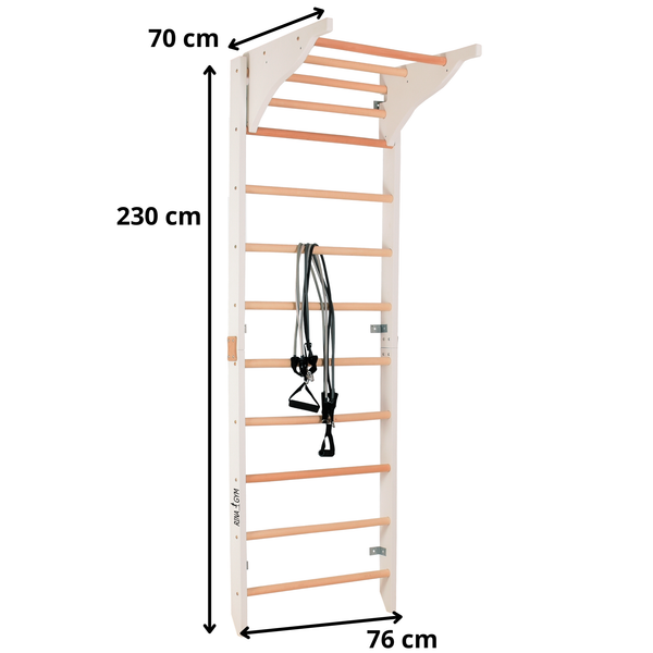 Drabinka gimnastyczna PRO PURE – wymiary i schemat montażu ściennego