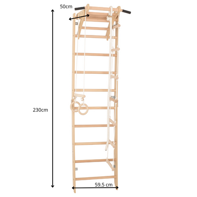 Drabinka gimnastyczna SPR A z regulowany drążek i lina gimnastyczna