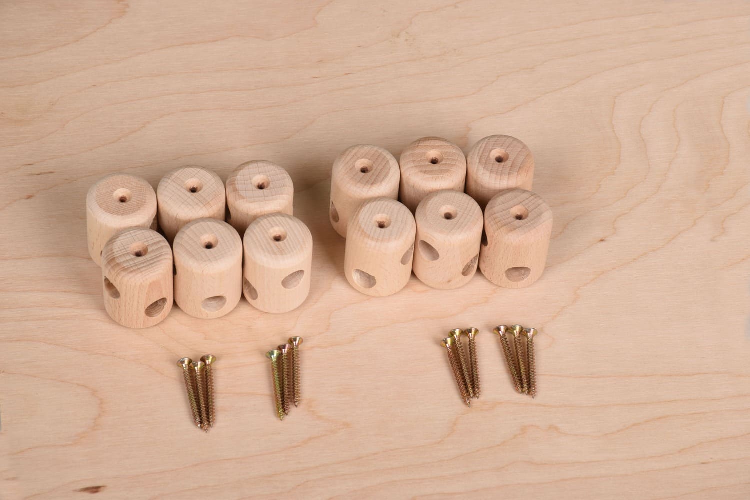 Łączniki linowe 13 mm – 12 sztuk – Drewniane bukowe – Bezpieczne połączenia lin