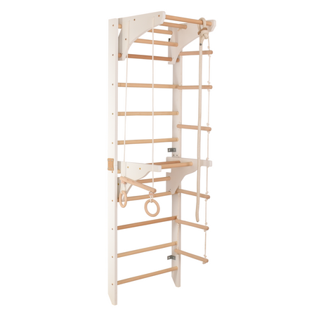 Drabinka gimnastyczna RINAGYM z 2 drążkami i kółkami – widok ogólny