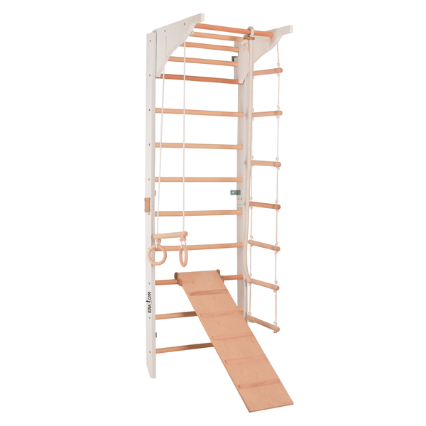 Drabinka gimnastyczna z poręczami i zdejmowanym drążkiem – model PRO 3, wzmocniona konstrukcja do treningu w domu