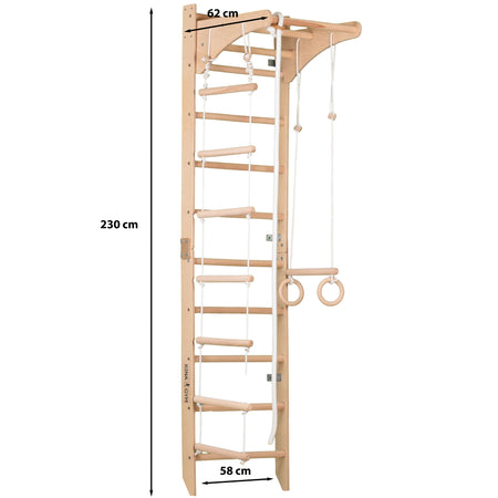 Drabinka gimnastyczna SPR C – Sprzęt sportowy dla całej rodziny | Regulowany drążek i lina gimnastyczna