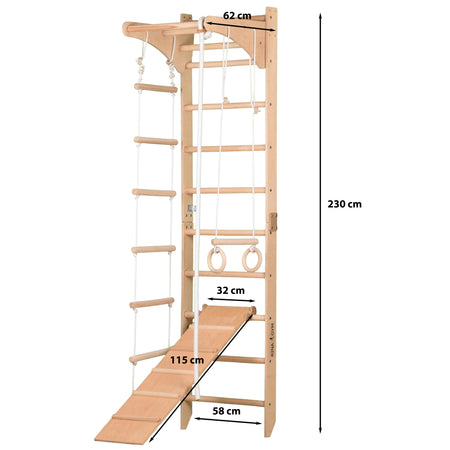 Drabinka gimnastyczna SPR C+slide – regulowany drążek | Zestaw sportowy dla dzieci i dorosłych