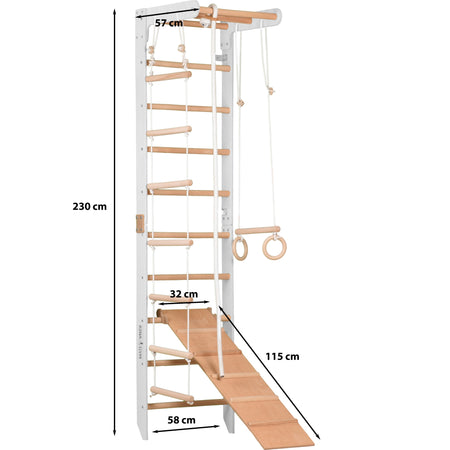 Drabinka gimnastyczna SPR B+slide Biała – Sprzęt sportowy dla całej rodziny | Drabinka, lina, deska gimnastyczna