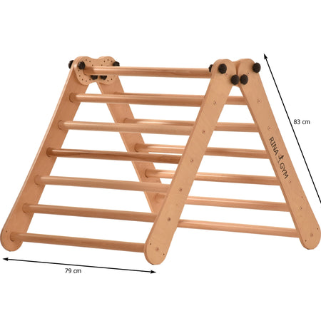 Drewniana drabinka wspinaczkowa Rinagym Trójkąt – Domowy sprzęt sportowy dla dzieci i dorosłych | Składany | (7p7p)