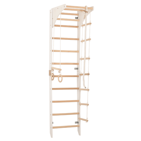Drewniana drabinka gimnastyczna SPR H Biała – solidna i minimalistyczna drabinka do ćwiczeń