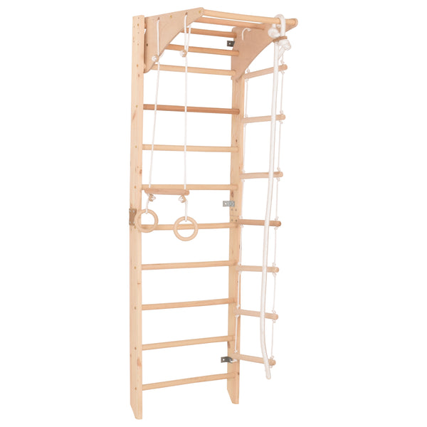 Drewniana drabinka gimnastyczna Rinagym nielakierowana dla dzieci i dorosłych