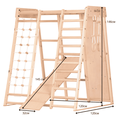 Drewniana rama gimnastyczna RINAGYM – zestaw sportowy dla dzieci i dorosłych do ćwiczeń w domu ( 3 )