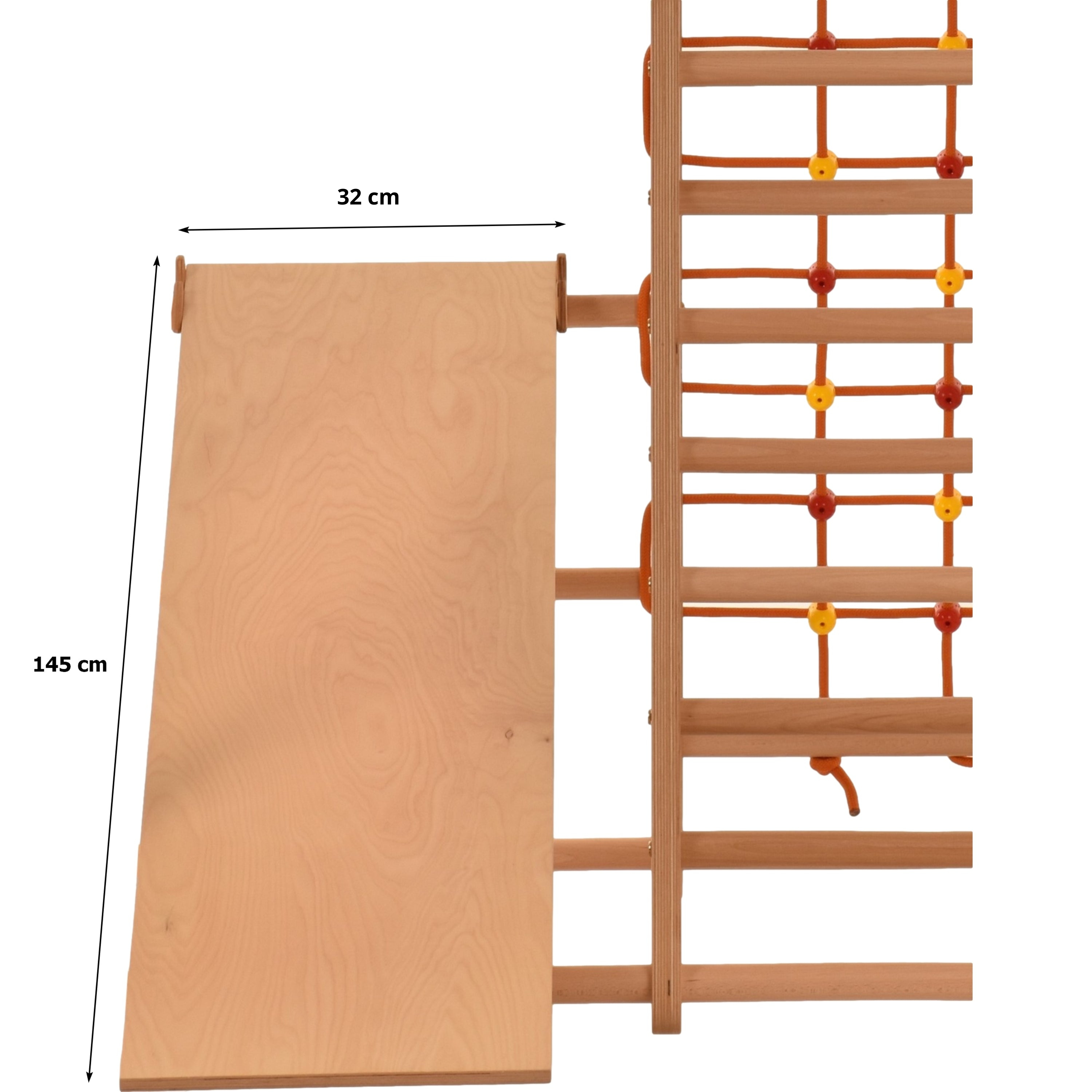 Deska do ćwiczeń RINAGYM 145×32 cm – szczeble i gładka powierzchnia | 75 kg | Do domu