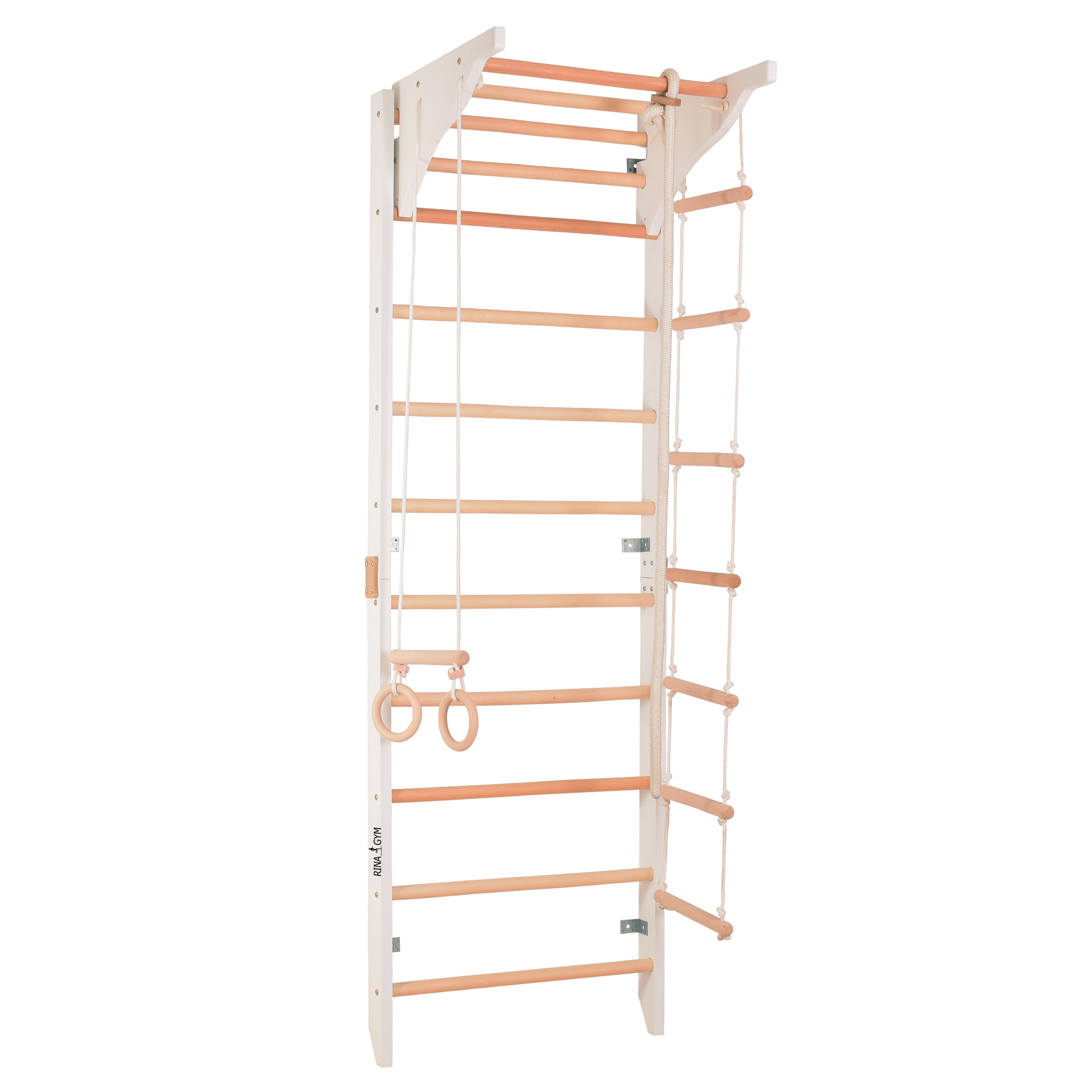 Drabinka gimnastyczna z poręczami i zdejmowanym drążkiem – model PRO 2, wzmocniona konstrukcja do treningu w domu