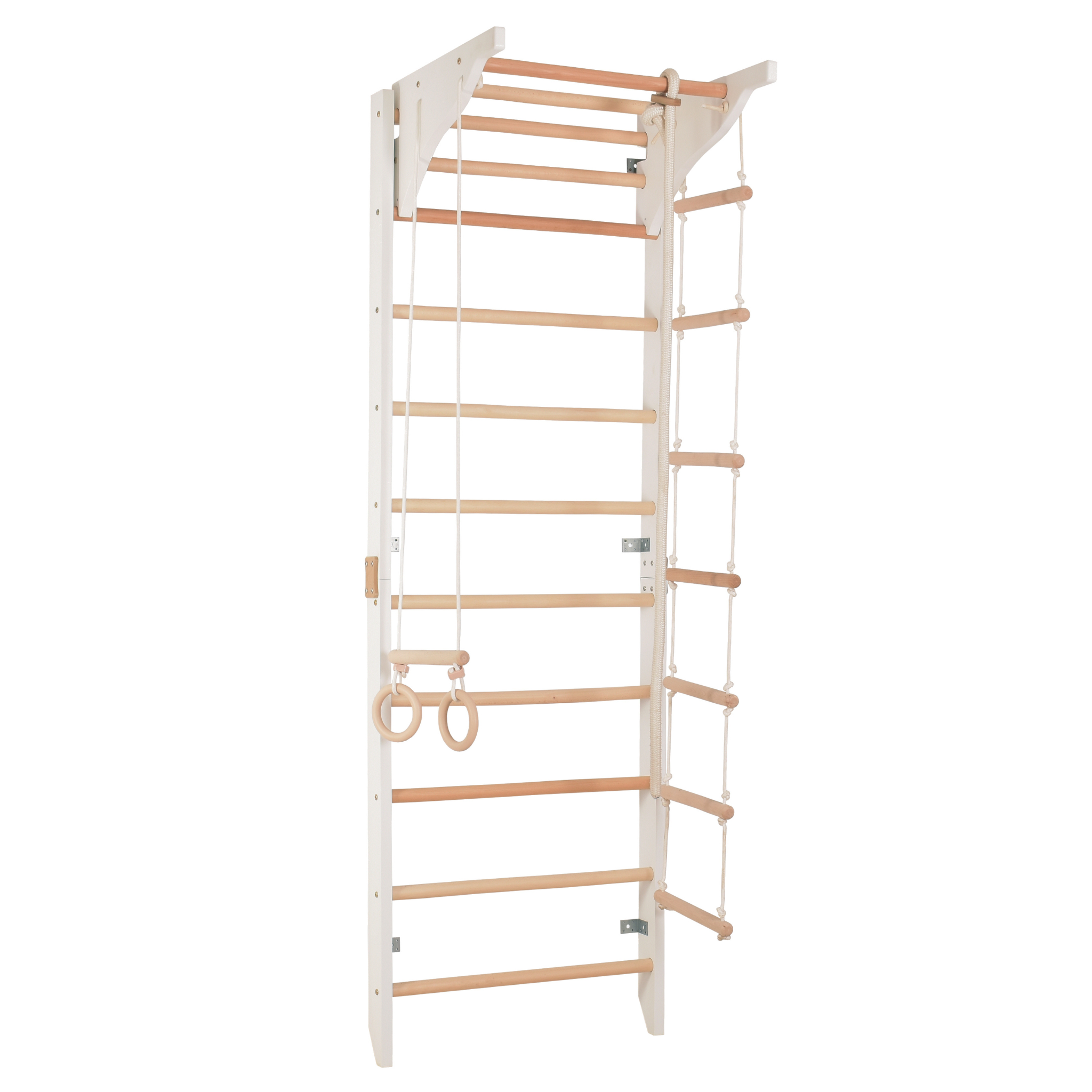 Drabinka gimnastyczna z poręczami i zdejmowanym drążkiem – model PRO 2, wzmocniona konstrukcja do treningu w domu