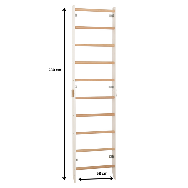 Drewniana drabinka gimnastyczna SPR H Biała – solidna i minimalistyczna drabinka do ćwiczeń