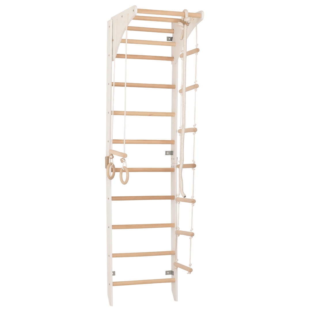 Drabinka gimnastyczna Biała w domu dla dorosłych i dzieci