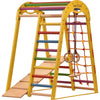 Kletterdreieck Indoor-Spielplatz aus Holz für Kinder - Kletternetz, schwedische Leiter, Ringe, Rutsche - Ideal für 1 bis 5 Jahre - Trägt - RINAGYM GmbH