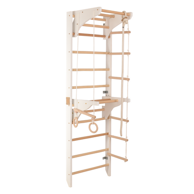 Drabinka gimnastyczna RINAGYM z 2 drążkami i kółkami – widok ogólny