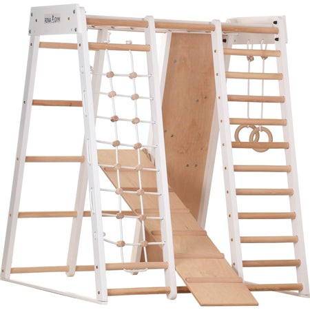 Towar po zwrocie! Drewniana rama gimnastyczna RINAGYM – zestaw sportowy dla dzieci i dorosłych do ćwiczeń w domu (3, white)