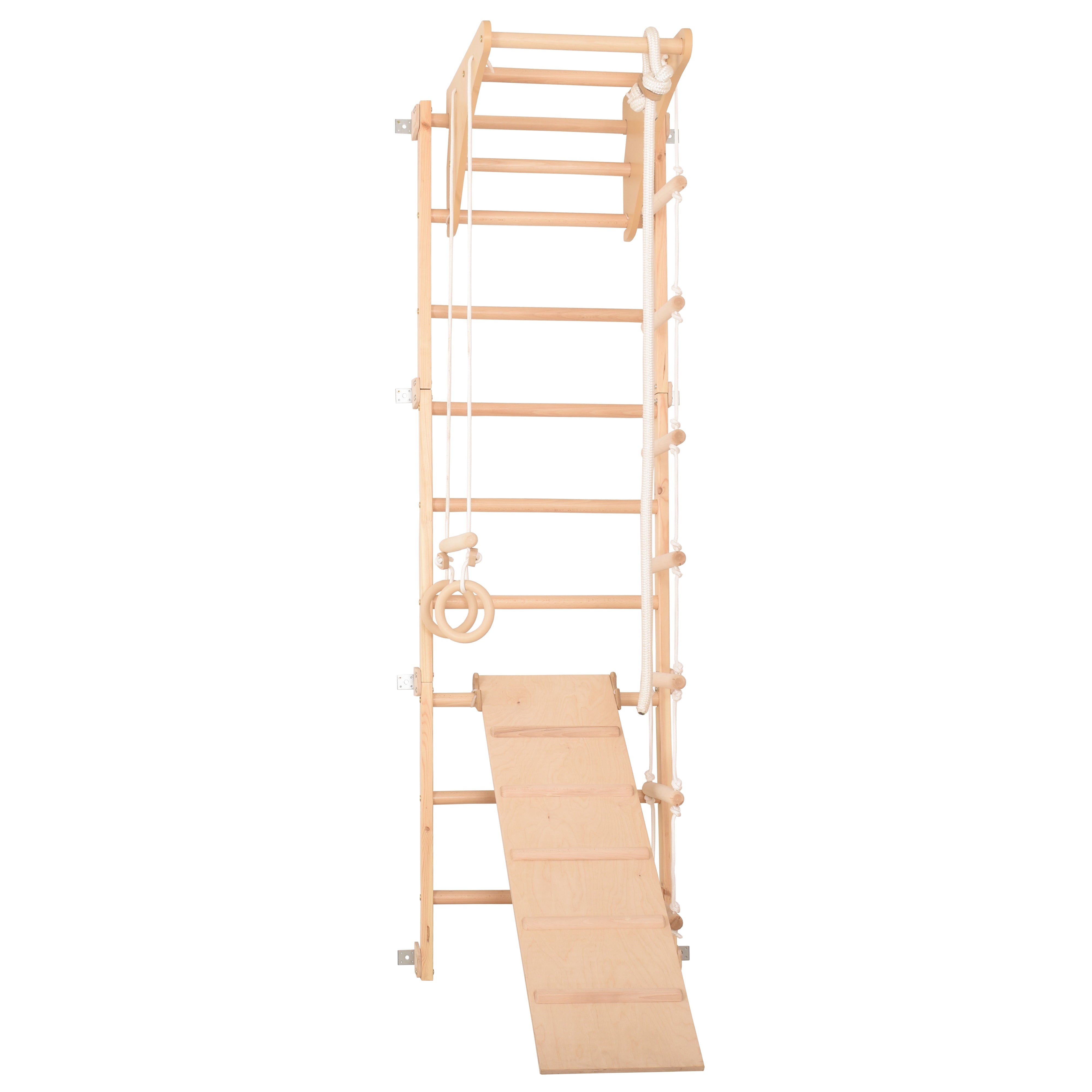 Drabinka gimnastyczna Eco-pine+slide – Zestaw sportowy dla całej rodziny | Deska gimnastyczna, lina i drabinka (Eco-pine+slide)