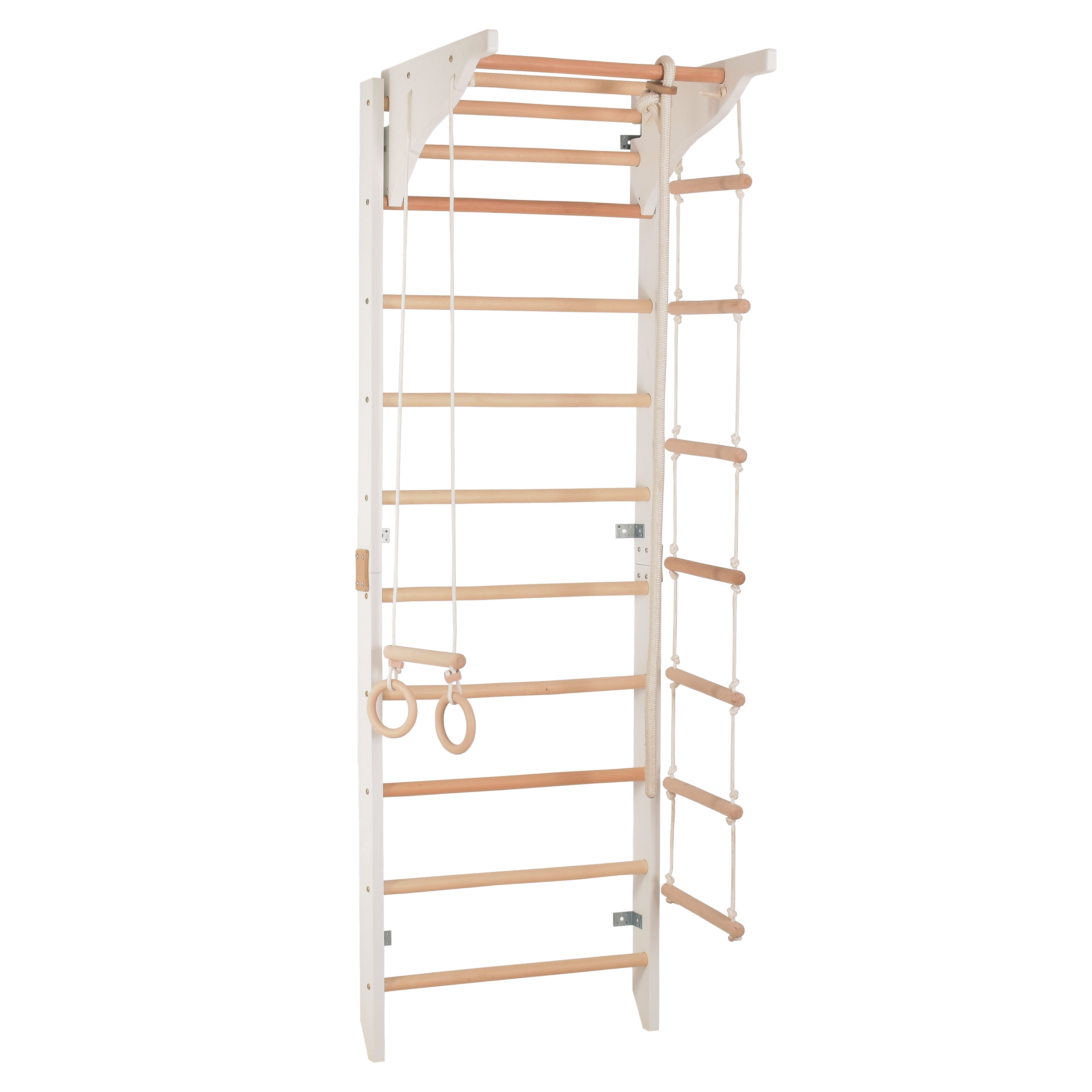 Drabinka gimnastyczna z poręczami i zdejmowanym drążkiem – model PRO 2, wzmocniona konstrukcja do treningu w domu