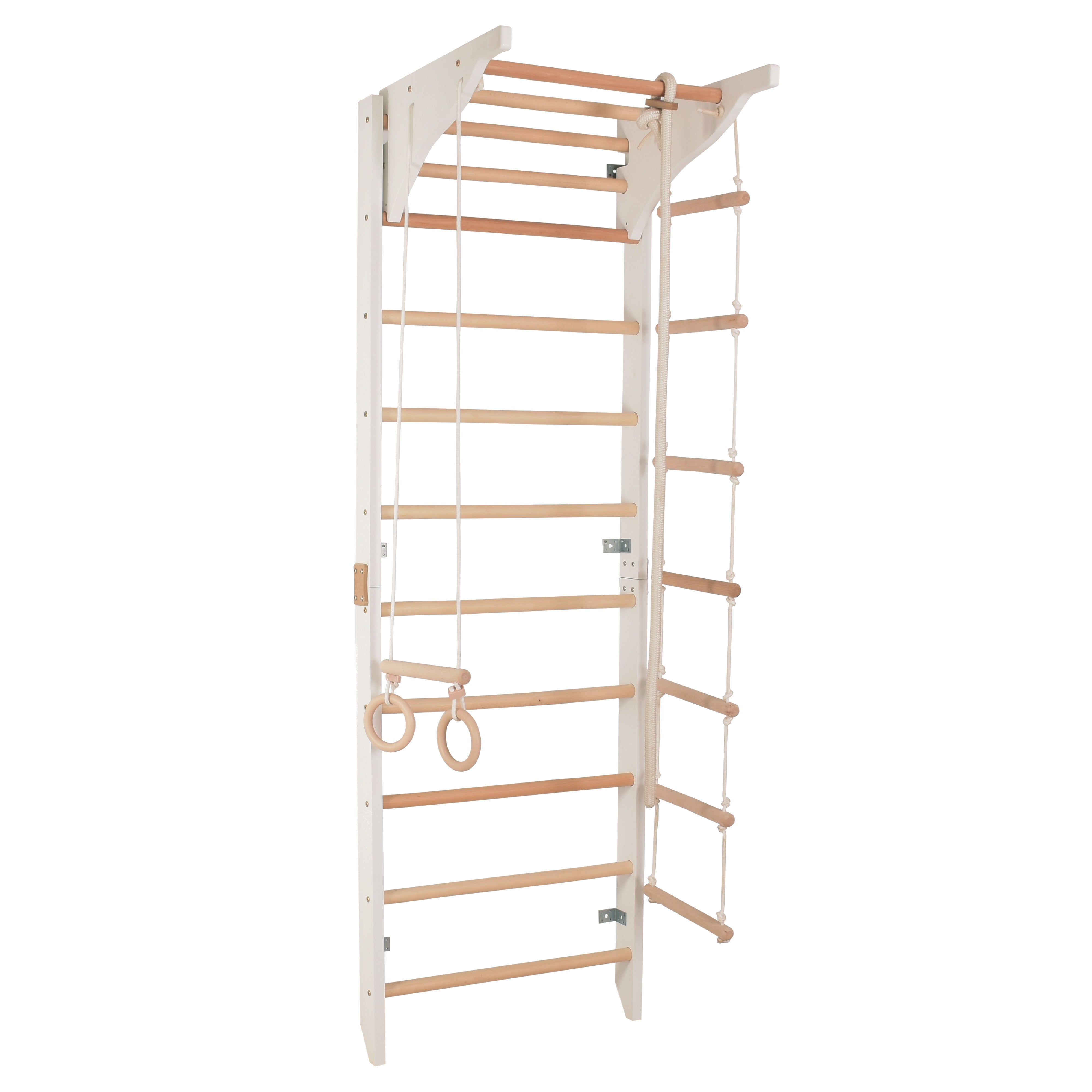 Drabinka gimnastyczna z poręczami i zdejmowanym drążkiem – model PRO 2, wzmocniona konstrukcja do treningu w domu