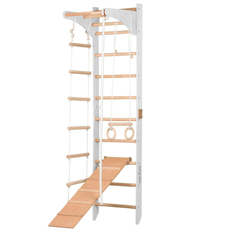 Drabinka gimnastyczna SPR C+slide  Biała – regulowany drążek | Zestaw sportowy dla dzieci i dorosłych