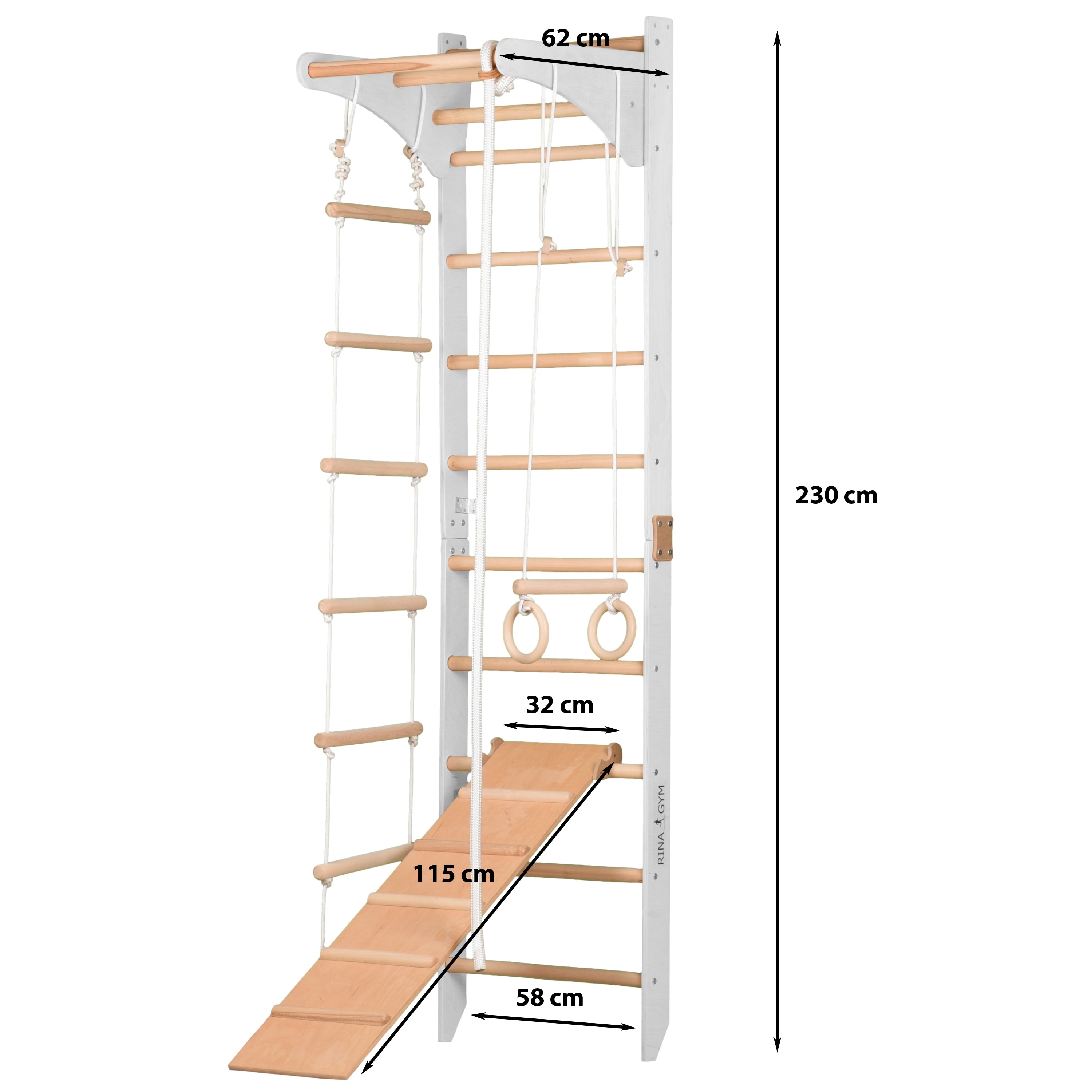 Drabinka gimnastyczna dla dzieci i dorosłych (SPR C+slide white)