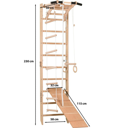 Drabinka gimnastyczna SPR A+slide  – regulowany drążek | Zestaw sportowy dla dzieci i dorosłych