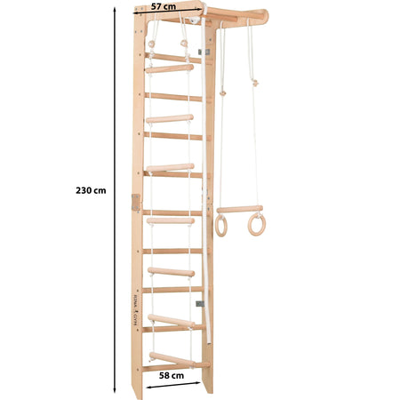Drabinka gimnastyczna SPR B – Zestaw sportowy do ćwiczeń dla dzieci i dorosłych | Drabinka, lina, kółka gimnastyczne (SPR B)