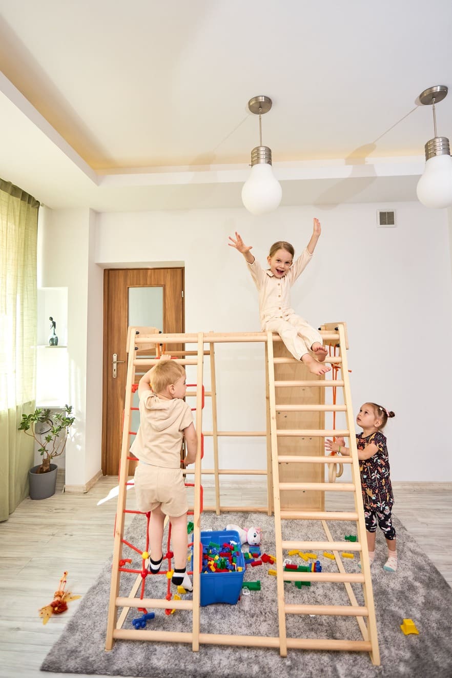 Drewniana rama gimnastyczna RINAGYM – zestaw sportowy dla dzieci i dorosłych do ćwiczeń w domu ( 3 )