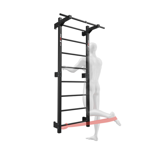 Metalowa drabinka gimnastyczna z drążkiem do ćwiczeń – sprzęt treningowy do domu (KSSL094)