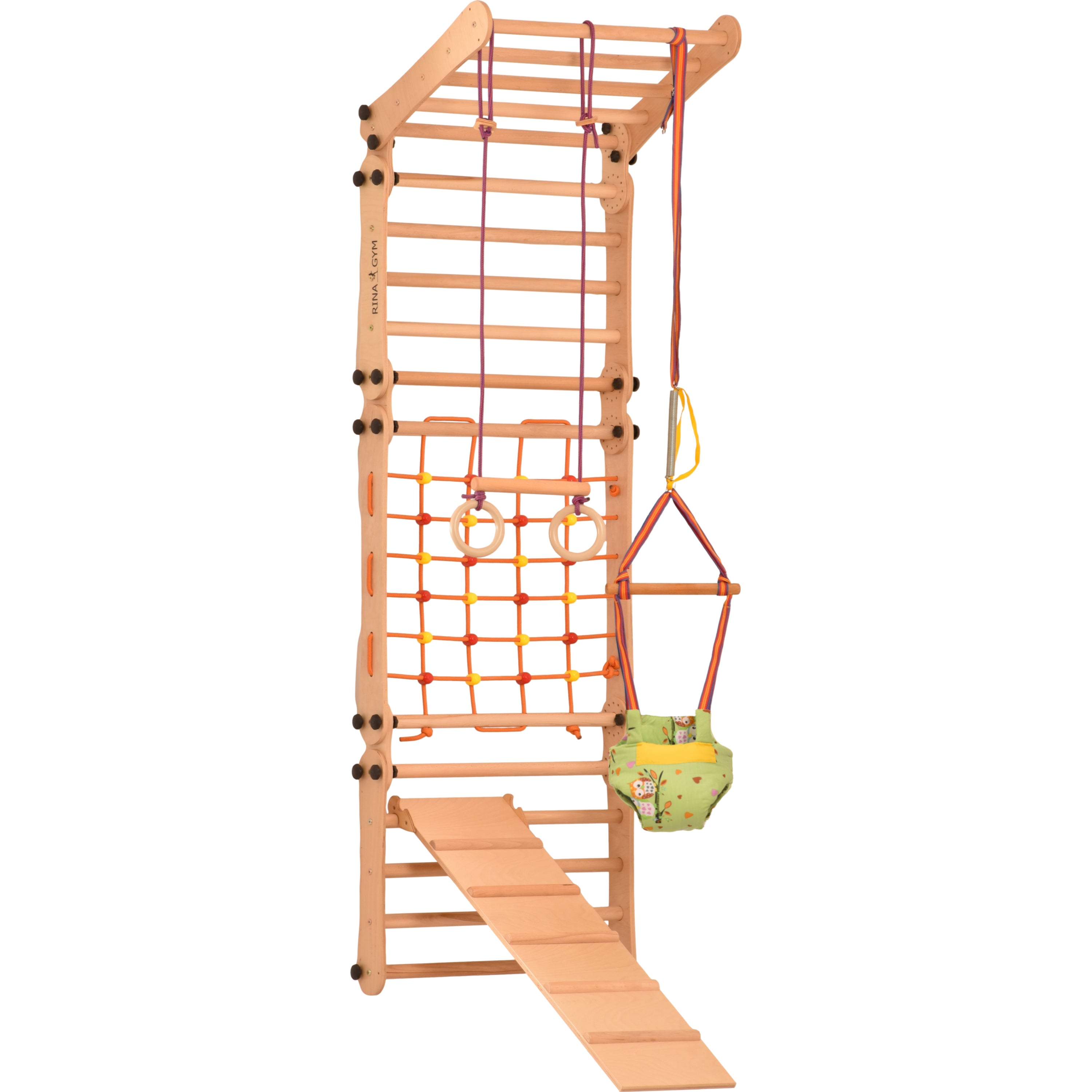 Drabinka gimnastyczna dla dzieci Rinagym 2 w 1  -  5P5P7S5P+SLIDE