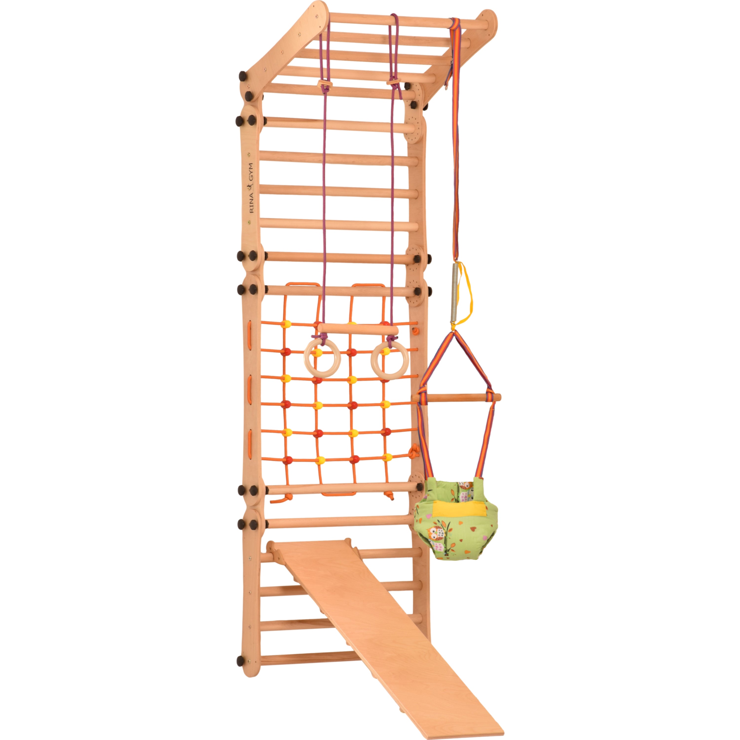 Drabinka gimnastyczna dla dzieci Rinagym 2 w 1  -  5P5P7S5P+SLIDE