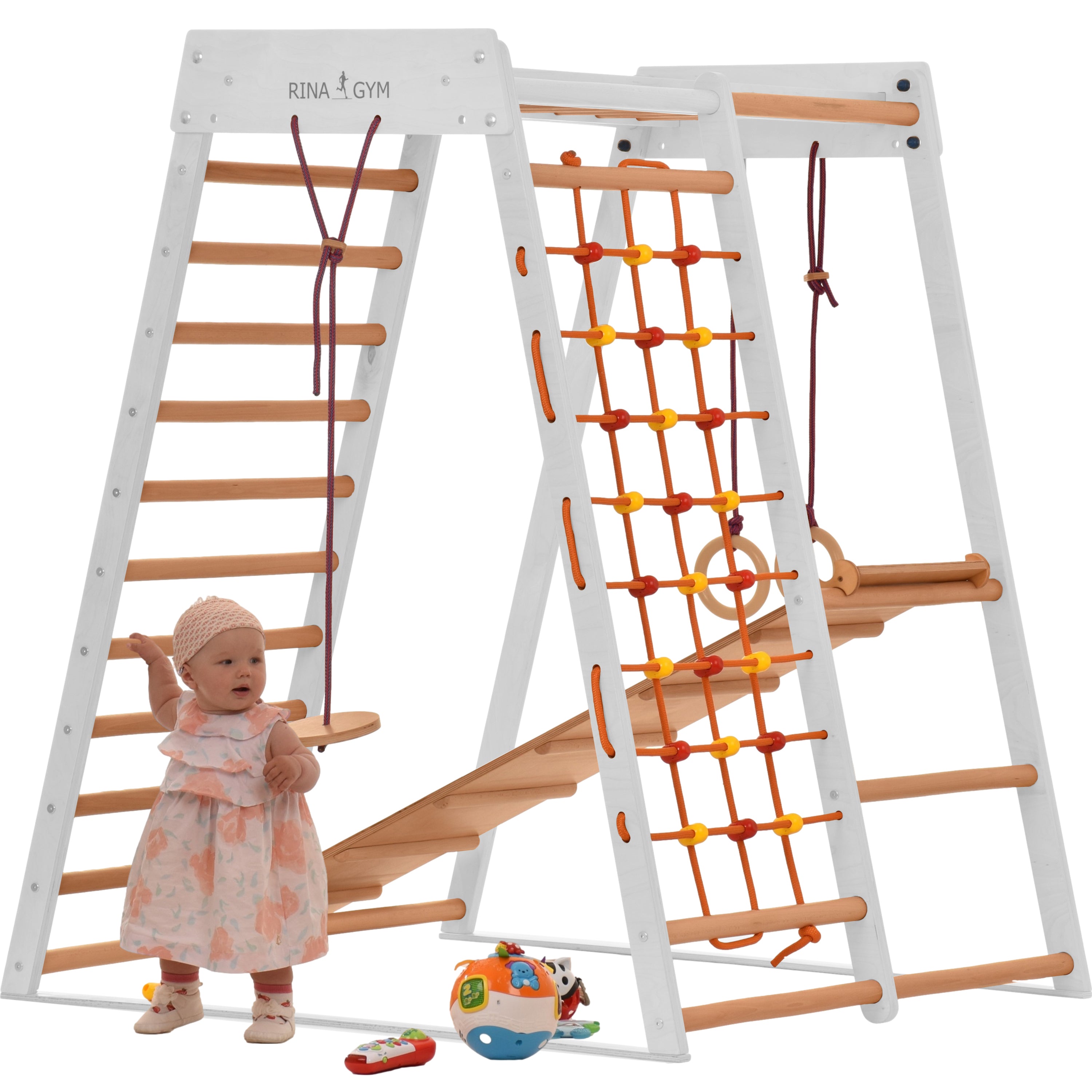 Drewniany plac zabaw dla dzieci (Classic - WHITE)
