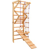 Kletterwand für Kinder-Indoor Klettergerüst aus Holz-Wand-Reck, Stange, Gymnastik-Ringe, Kletterseil, Abnehmbarer Balken, schwedische Leiter, Rutsche - RINAGYM GmbH